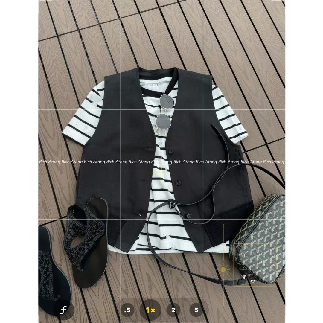 atong/阿彤-【肌理马甲】-2025 春夏亚麻肌理感拼接酷酷马甲0314-20