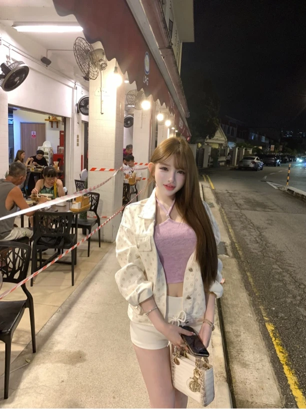 TUTU【H＋】春夏气质时尚显瘦网红短款百搭烫印长袖牛仔外套#WT1380