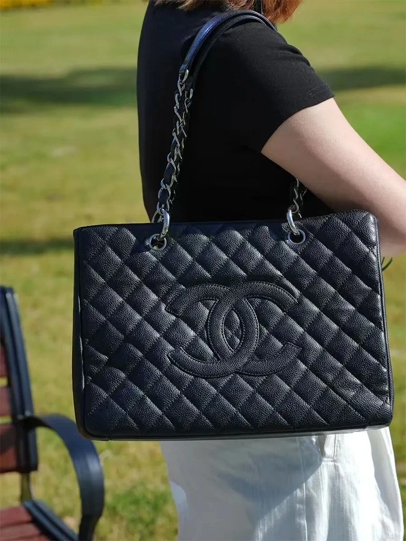 95新 Chanel/香奈儿  gst黑银荔枝纹/98新/优选