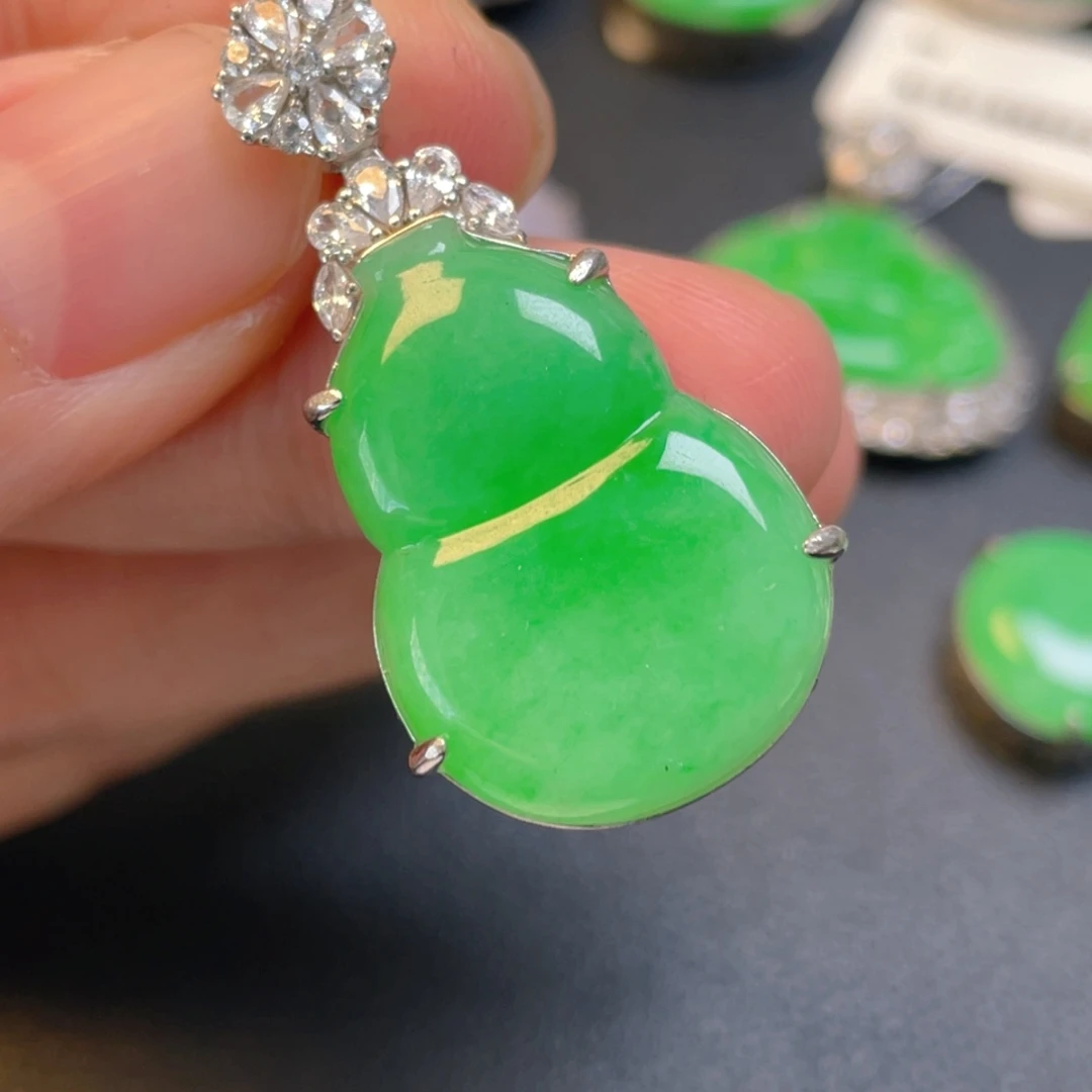 翡翠银S925镶嵌吊坠(不含链)