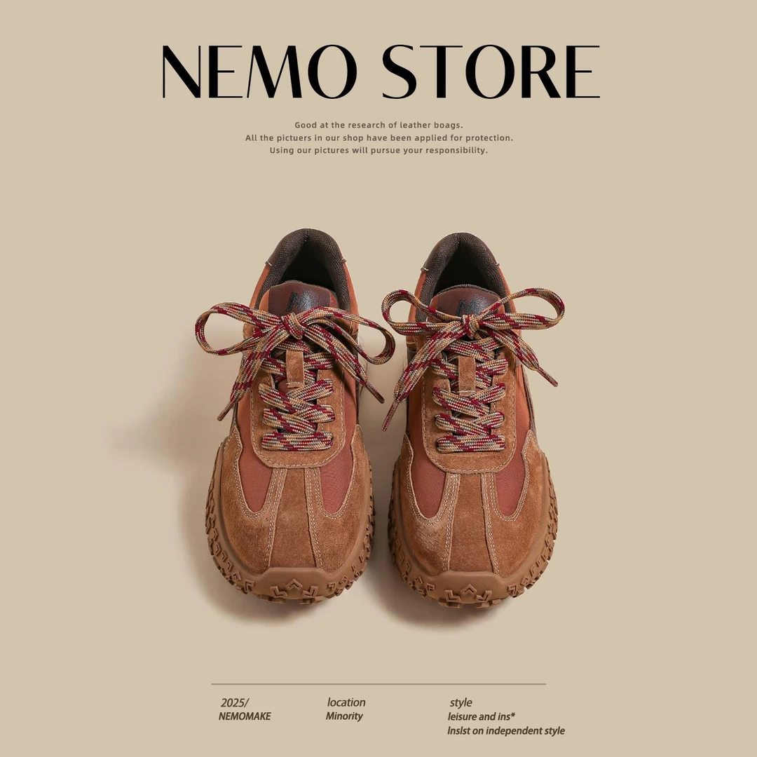 厚底覆古德训鞋女2025夏季新款拼色小众增高韩版老爹鞋女厚底增高