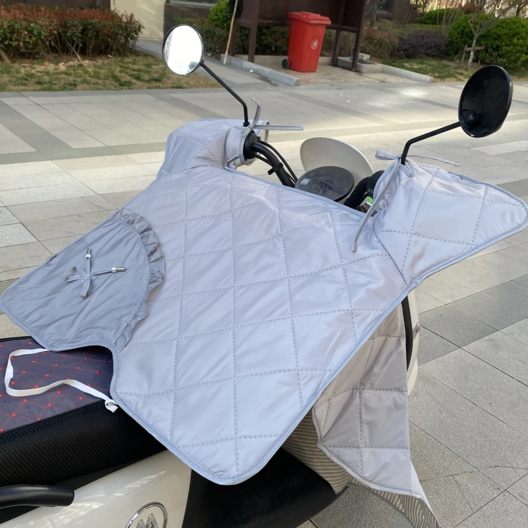 夏季新款花边防晒防水电瓶车挡风被4合一花边珍珠升级踏板车通用