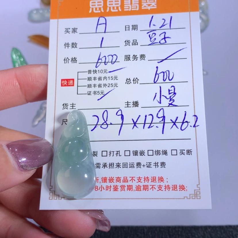 【闪购商品】翡翠颈饰未镶嵌A**y豆子