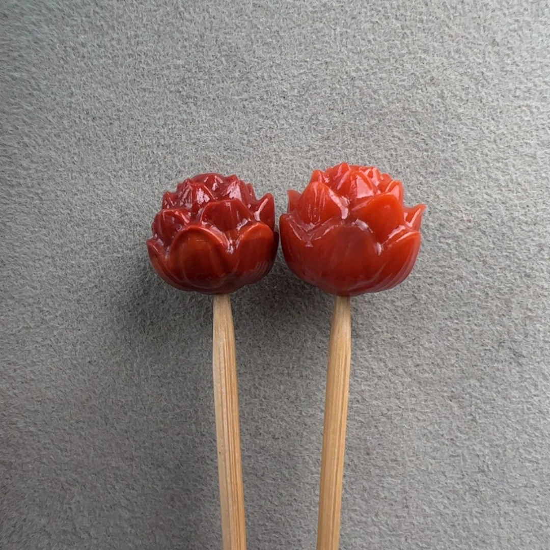 南红玛瑙未镶嵌（莲花珠13mm发一