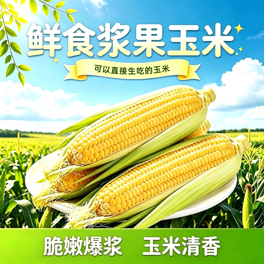 【可生食】农博园基地新鲜浆果玉米甜脆多汁生吃粗粮早餐即食甜玉米