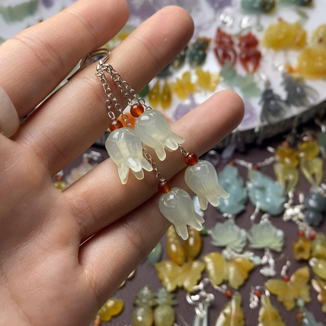 蛇纹石玉合金耳饰/颈饰