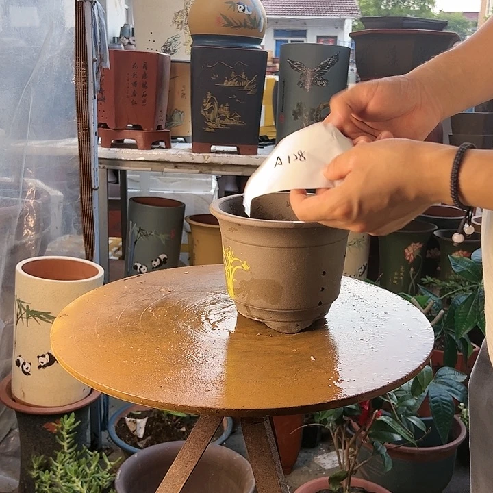 宜兴紫砂花盆花盆A128