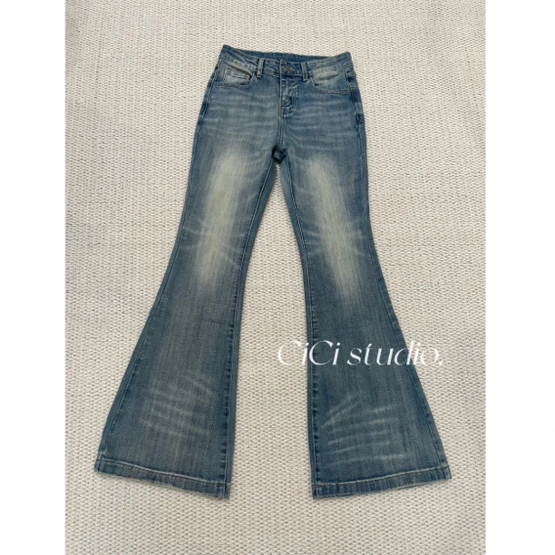 CiCi 设计师款 早秋辣妹牛仔喇叭裤