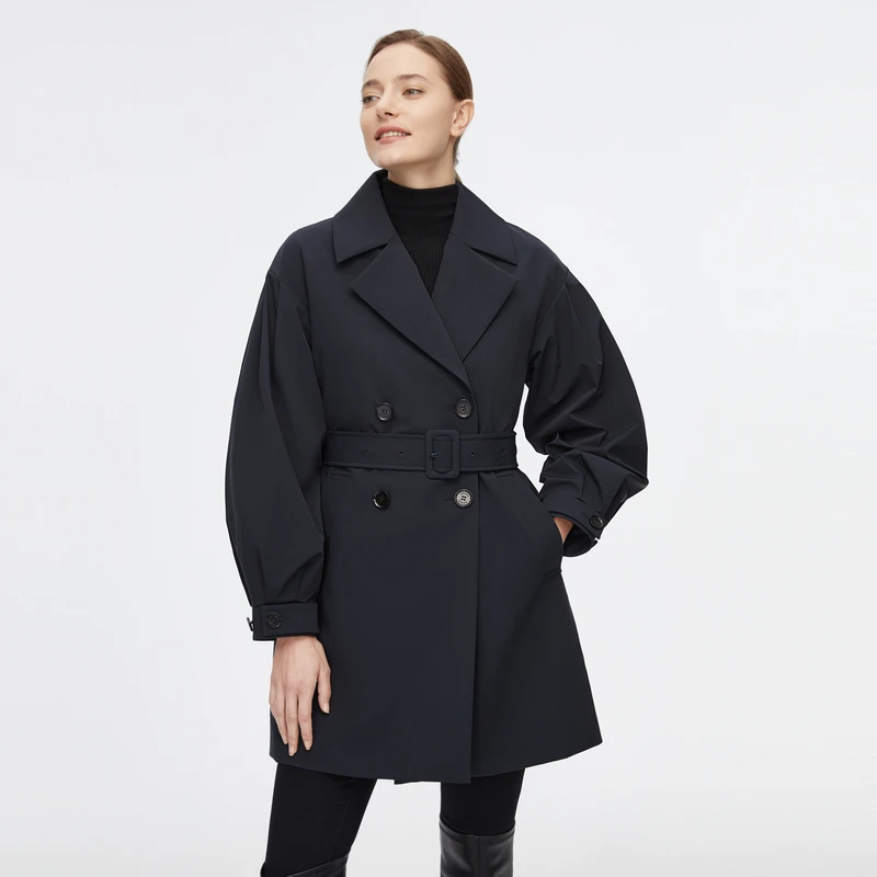 【商场同款】厚款女商鹅绒防水风衣鹅绒服中长款4272