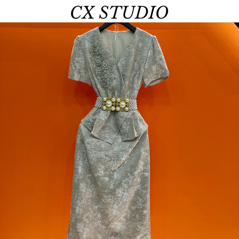 暖暖[短袖]编码17 经典收腰轻奢时尚夏季连衣裙(定制女装）GL8662