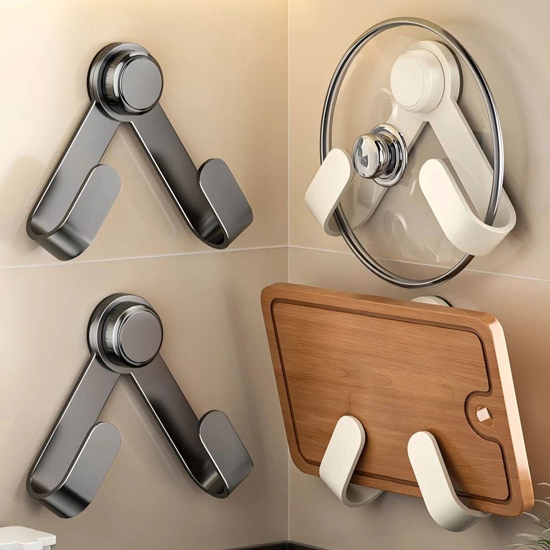 吸盘旋转锅盖架壁挂式免打孔家用厨房置物架收纳挂架菜板架砧板架