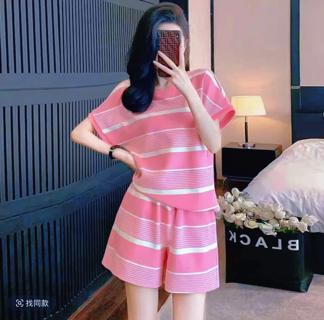 2025网红系列条纹运动休闲套装