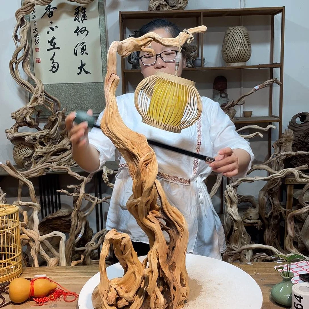 香榧木杜鹃根根艺摆件