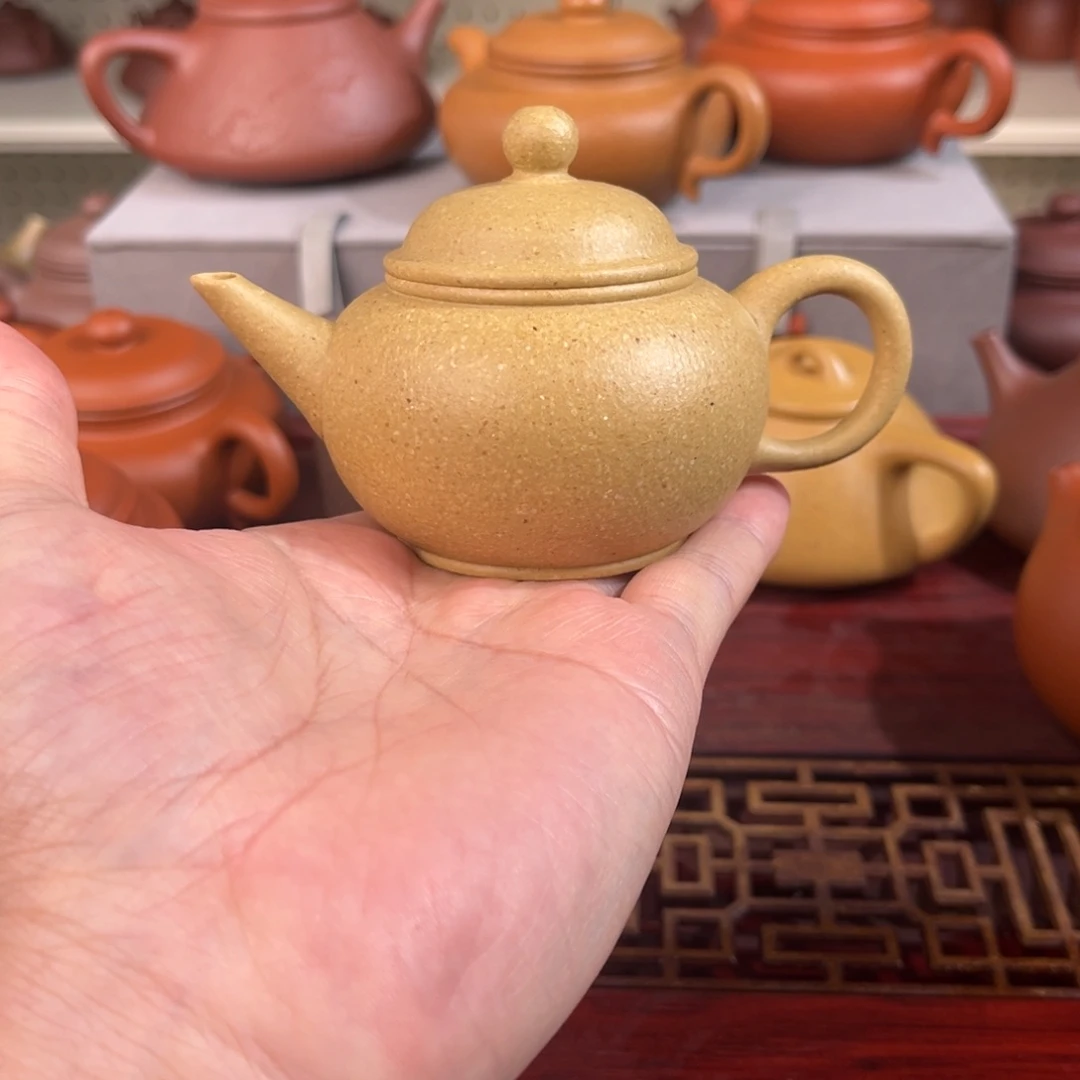 茶壶紫砂全手工梨皮本绿水平