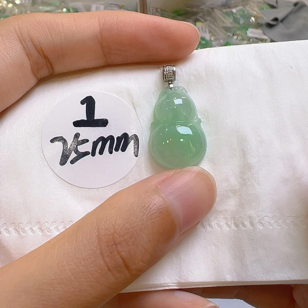 翡翠18K金镶嵌吊坠(不含链)翡翠