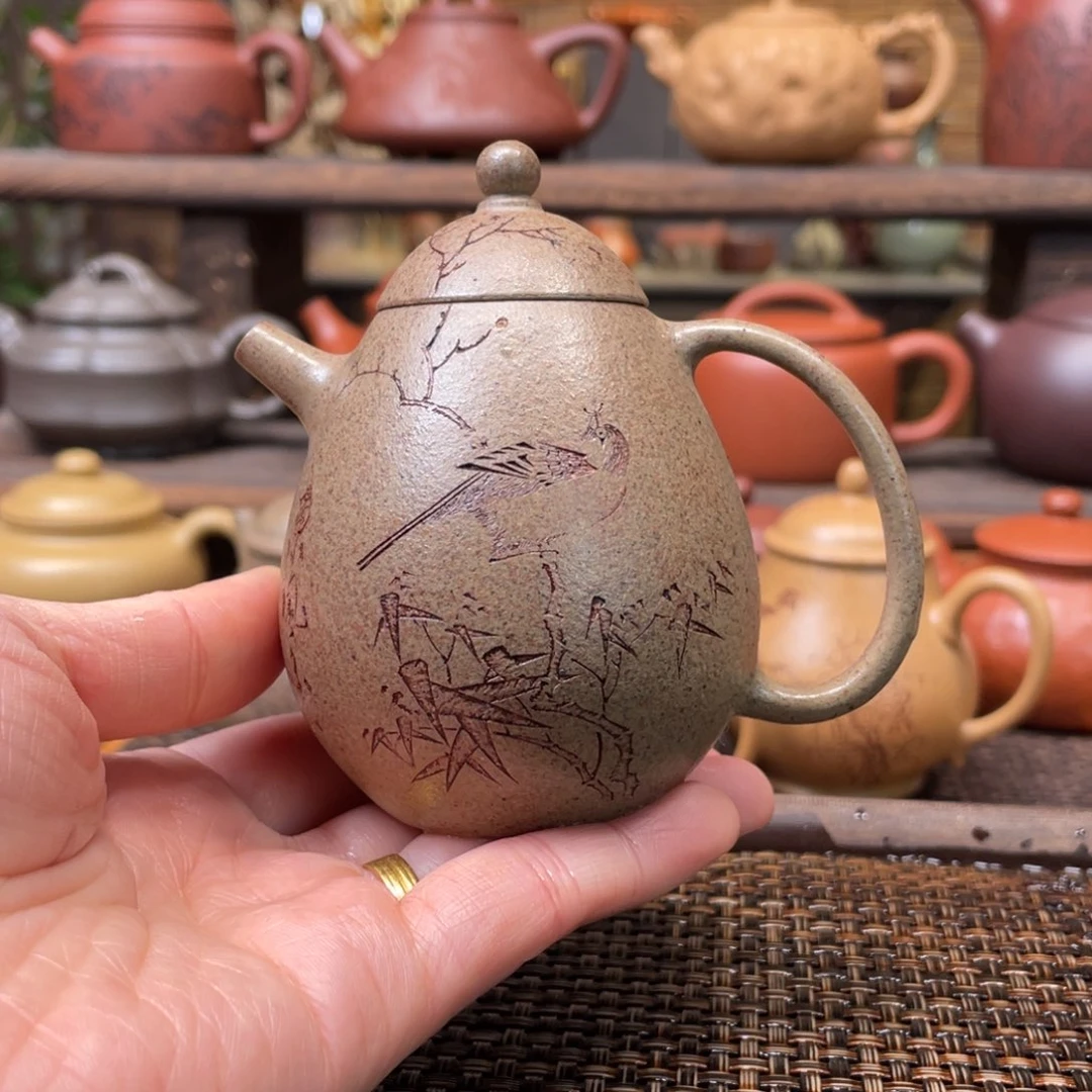 紫砂茶壶宜兴原矿紫砂手工制150