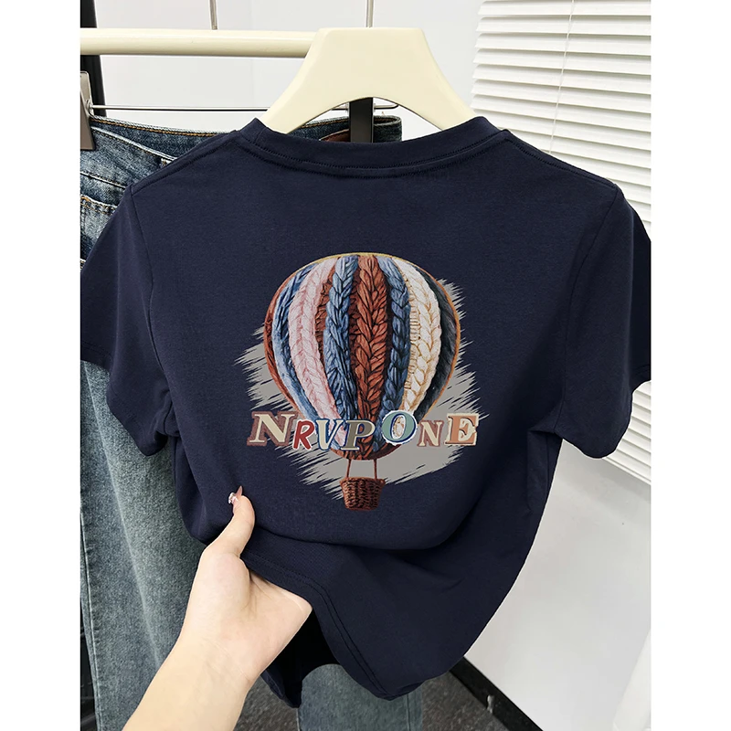 短袖女春夏季2025新款时尚气质通勤圆领正肩t恤小个子穿搭上衣潮