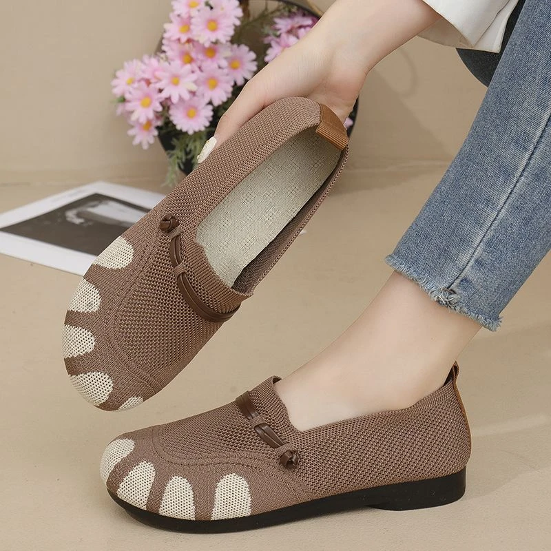 春夏季布鞋印花透气防滑软底网面平底老北京布鞋夏季网鞋浅口女款