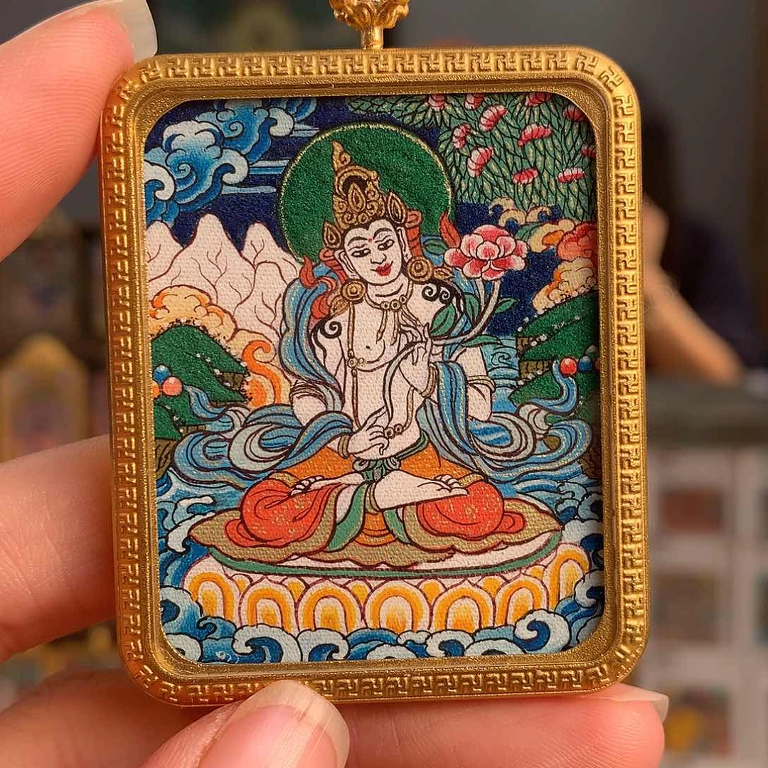 吊坠真矿料纯手绘大势至