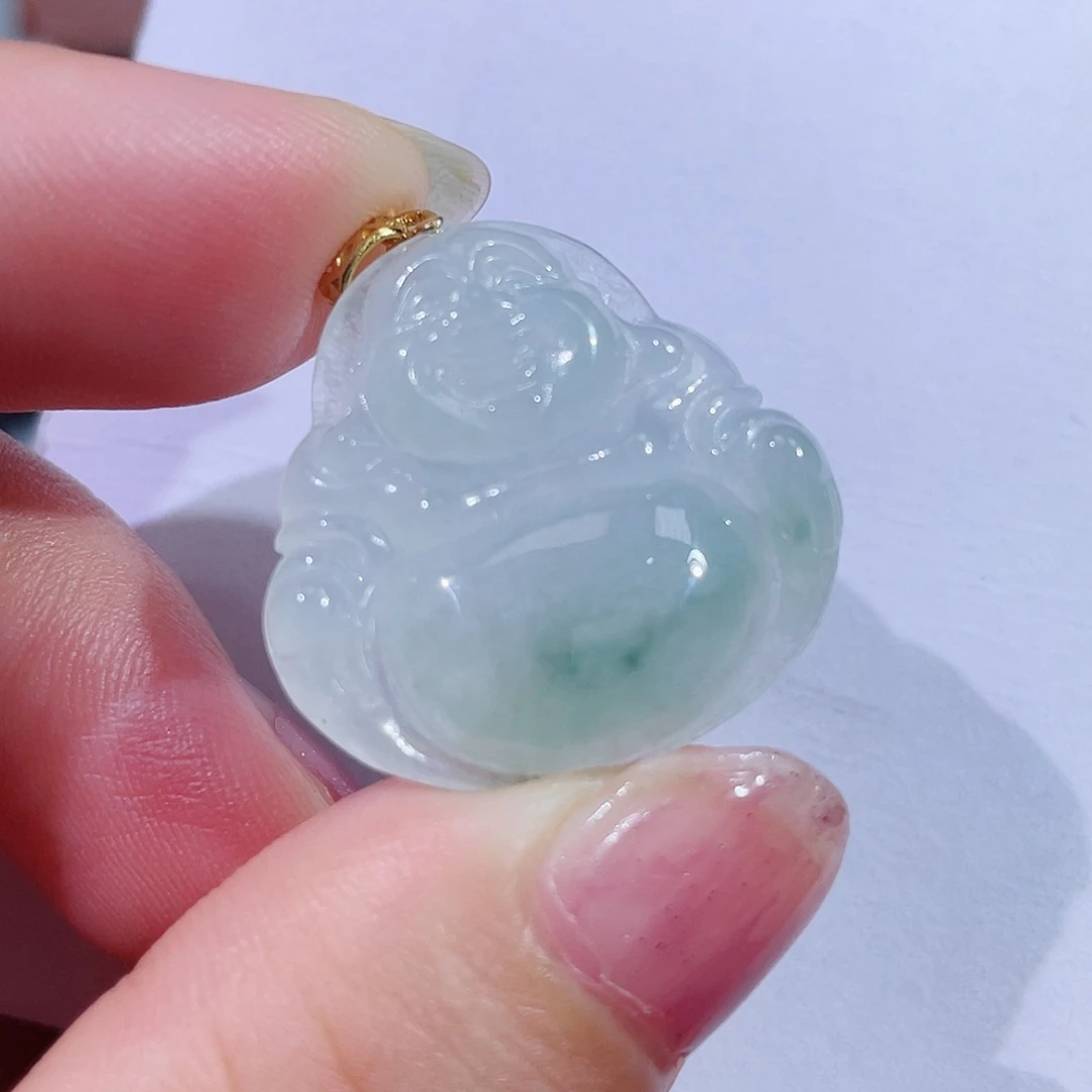 翡翠银S925镶嵌颈饰佛公