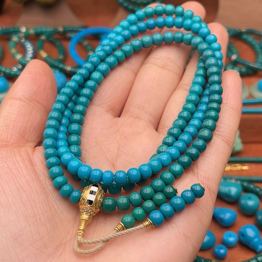 绿松石18K金镶嵌珠宝奇石