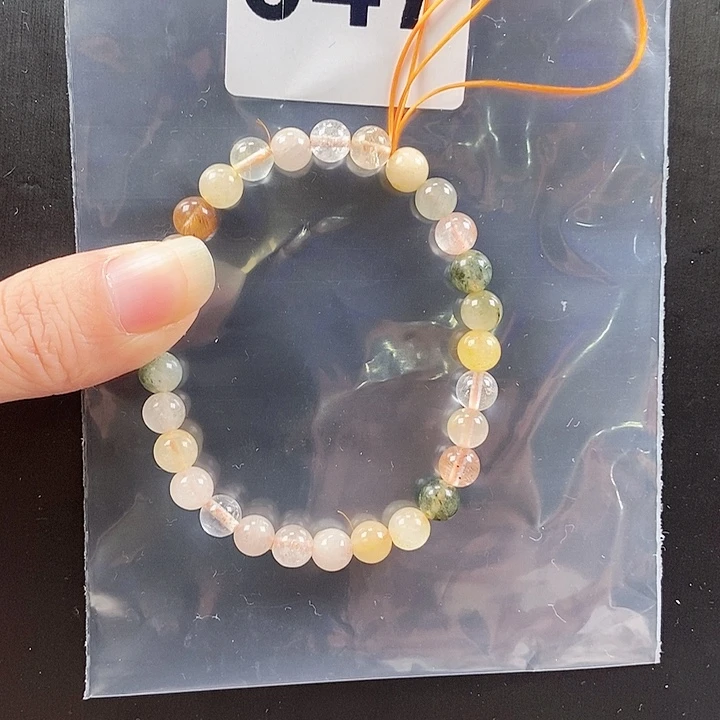 未镶嵌手链烟晶卡6彩发晶