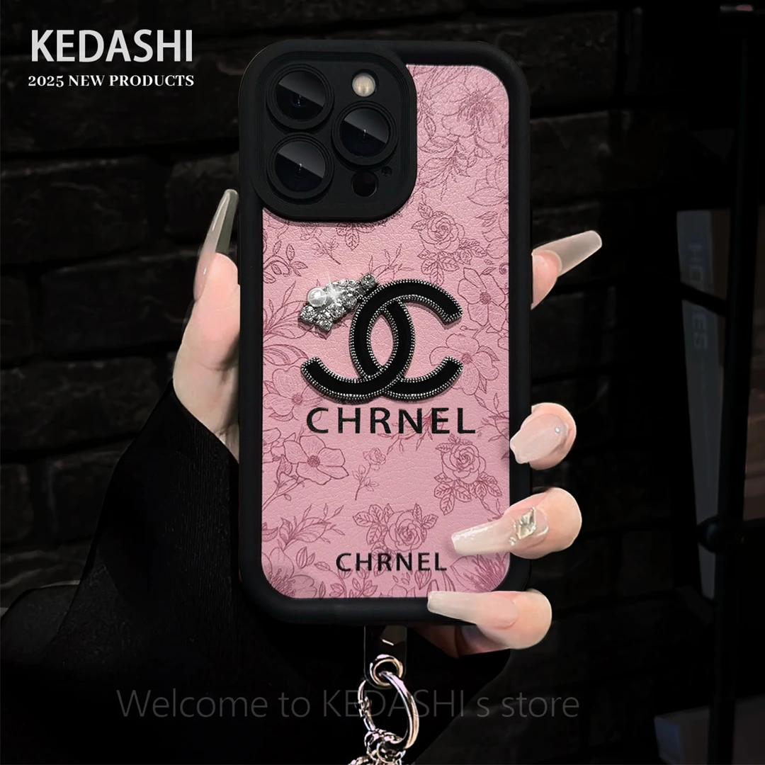 粉色线条花适用苹果17PROMAX双C标华为VIVO小米OPPO手链手机壳女