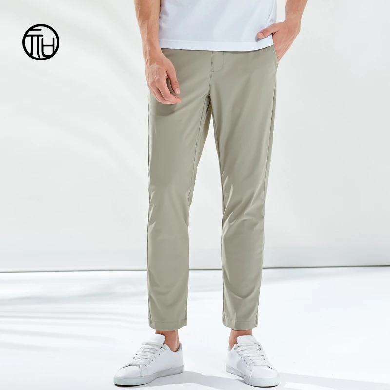 亓口轻薄四面自由高弹半松紧爽滑亲肤舒适休闲裤/ 9442