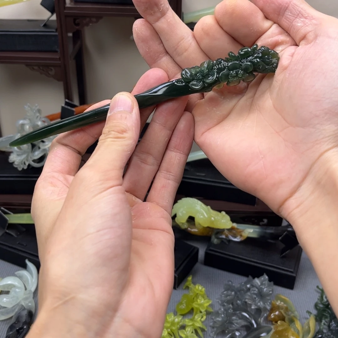 蛇纹石玉合金发饰