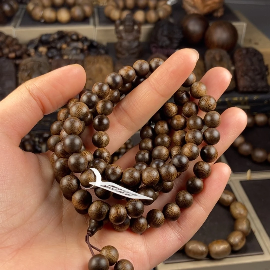 沉香手串碎**源越南芽庄白棋楠