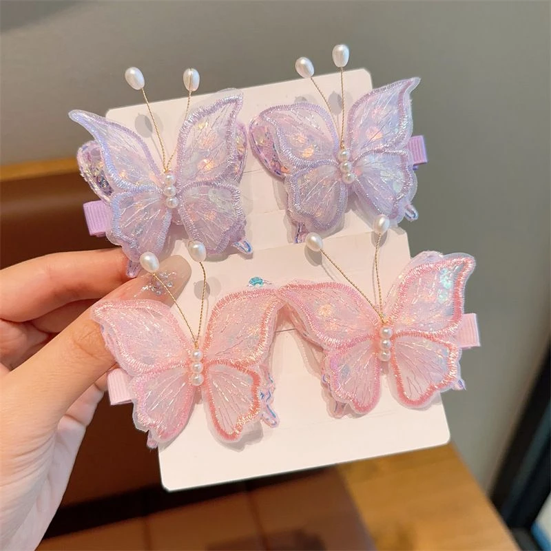 超仙公主发卡女童儿童蝴蝶发夹小女孩不伤发碎发洋气夹子宝宝发饰