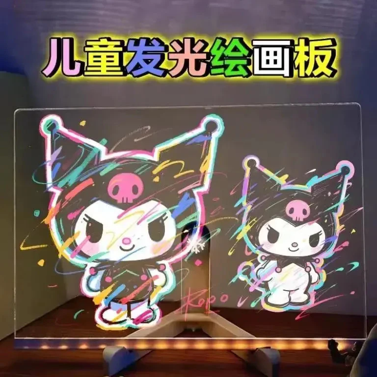 儿童发光的画板会发光绘画板diy涂鸦可擦写双面亚克力家用画板创