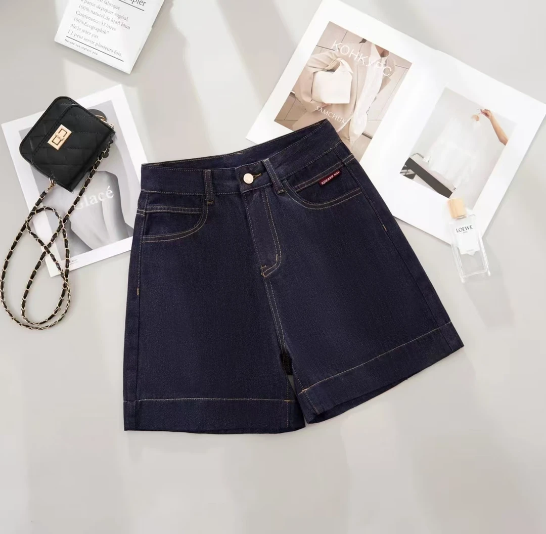 丹宁蓝梨形身材牛仔短裤女装2025年夏新款小个子百搭显瘦高腰裤