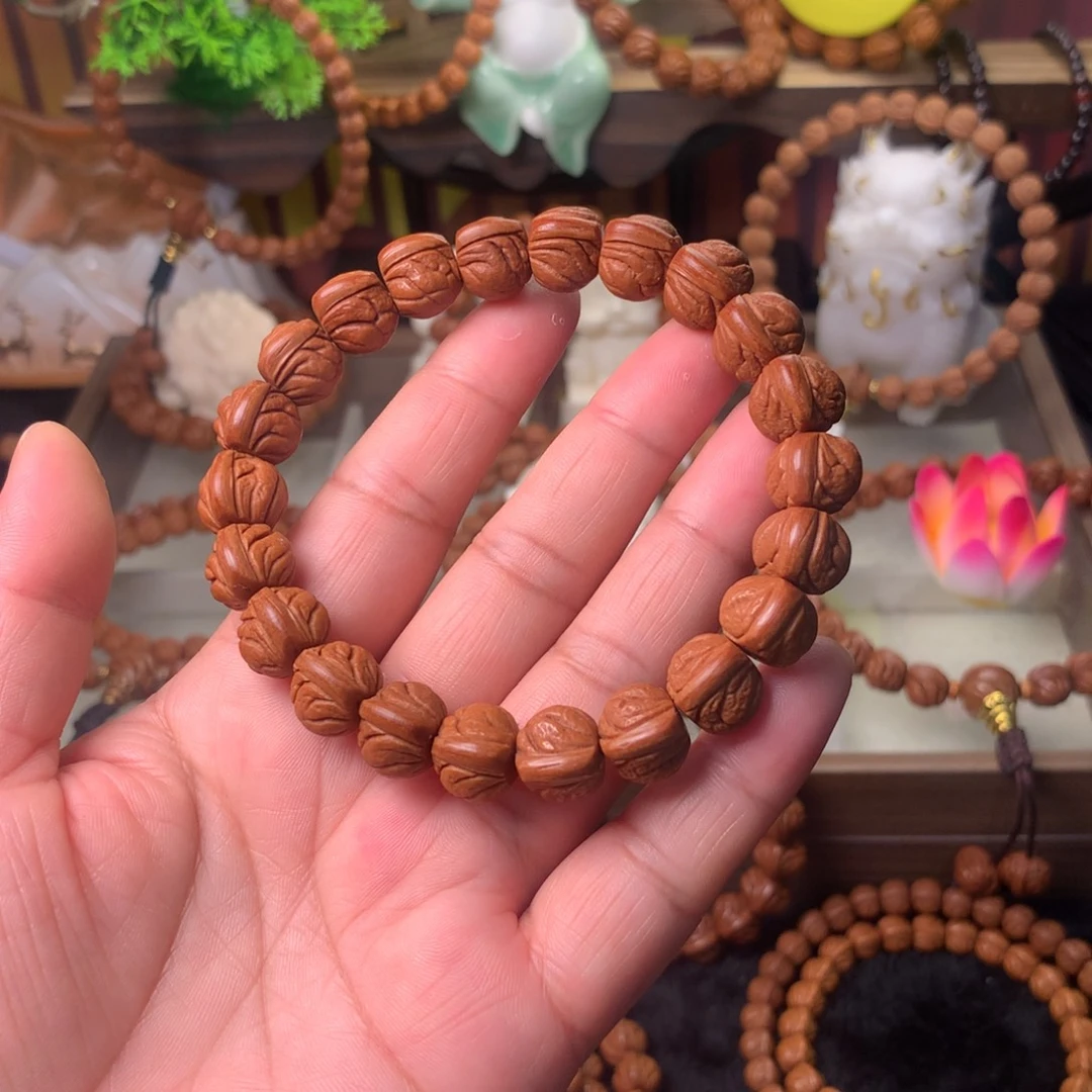 桃核吊坠玉龙脊手串12