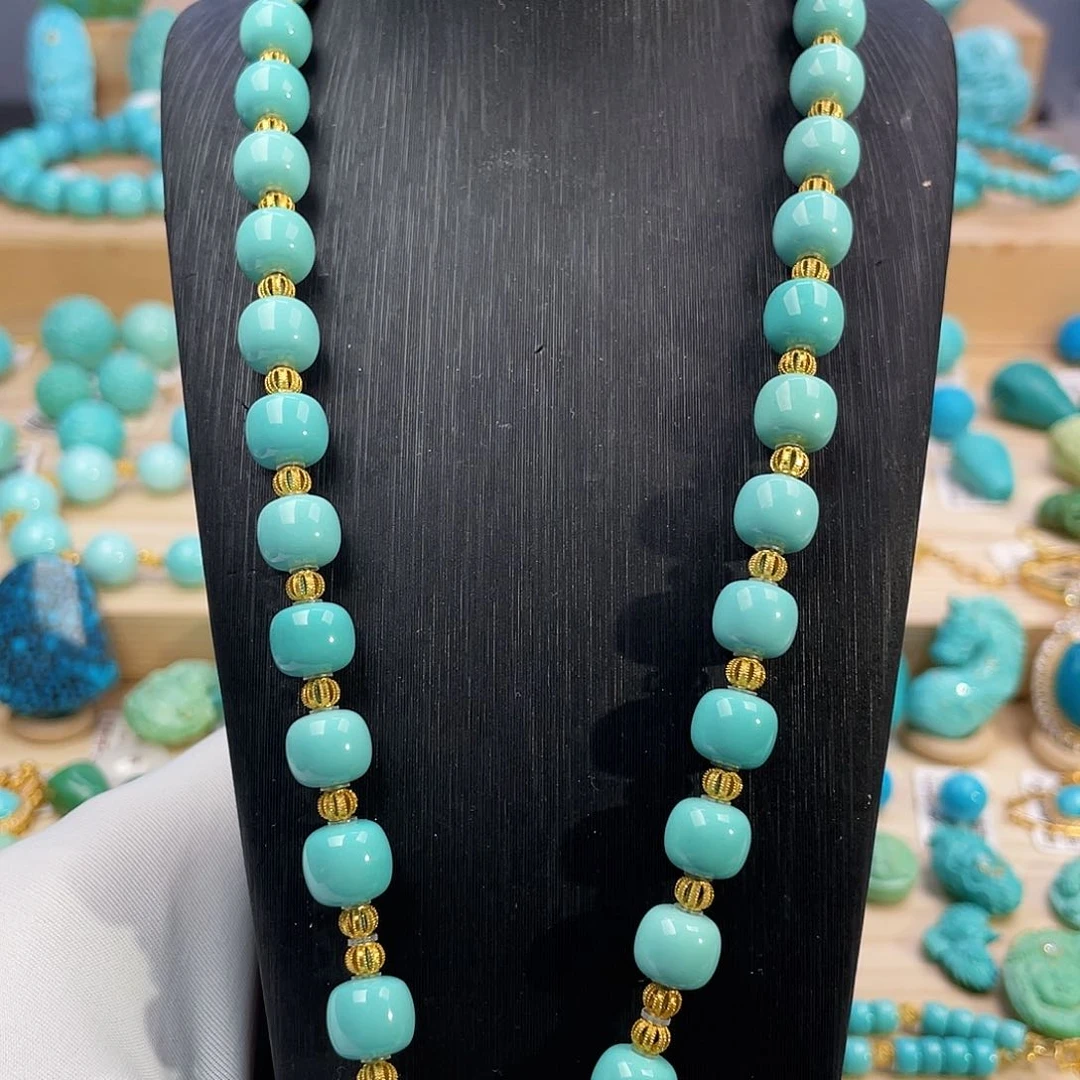 绿松石珠宝奇石18K金镶嵌