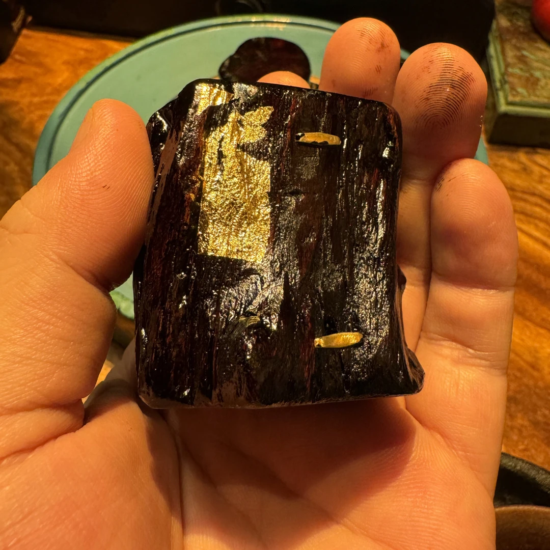 纯手工制作，大漆工艺，原木黑金盖置（随机发货）