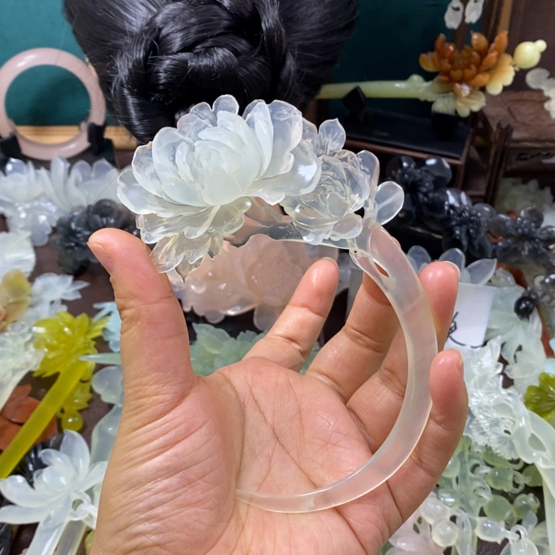 蛇纹石玉未镶嵌发饰