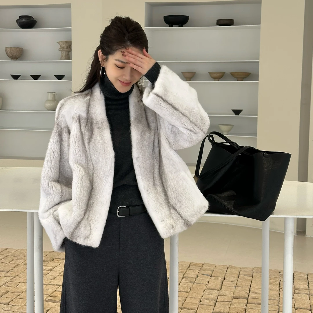 王嬛嬛MsLime25【喜马拉雅】芬兰进口银十字水貂毛皮皮草 HD2C1094