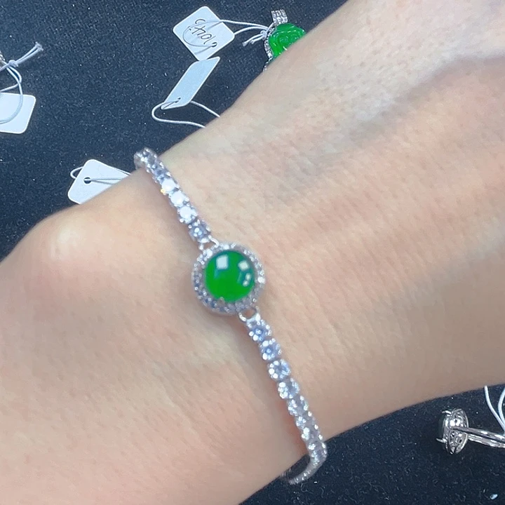 翡翠吊坠(不含链)银S925镶嵌