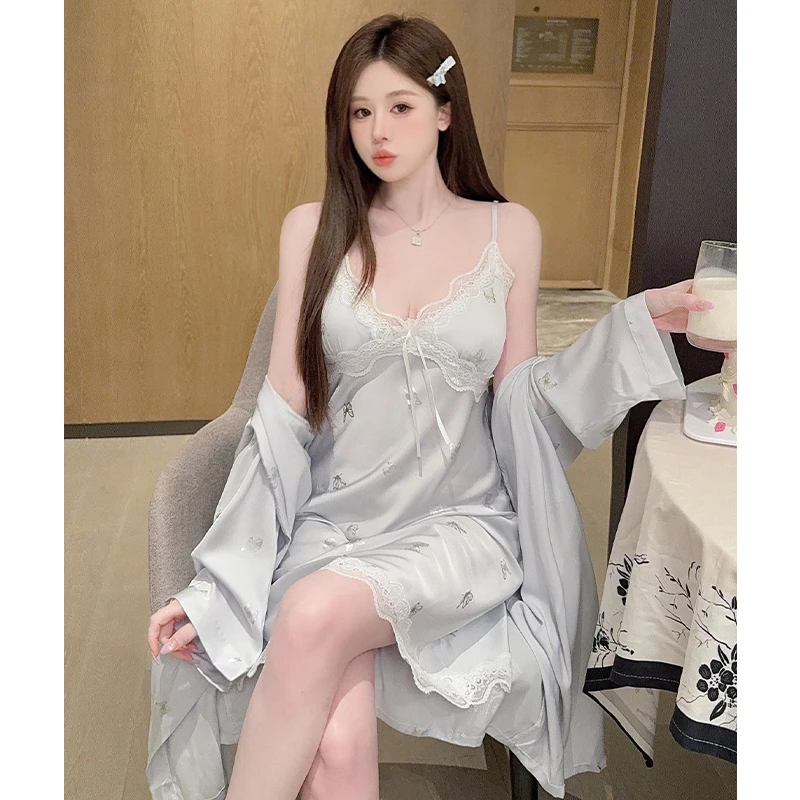 夏季新款法式高级镂空吊带胸垫睡裙女士睡衣女款爆款2025新款夏季