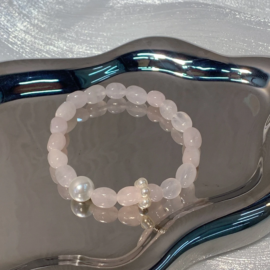 合金手链 贝珠手串简约弹力单圈时尚气质