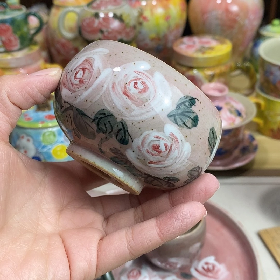 瓷片洁*新年快乐手绘陶瓷