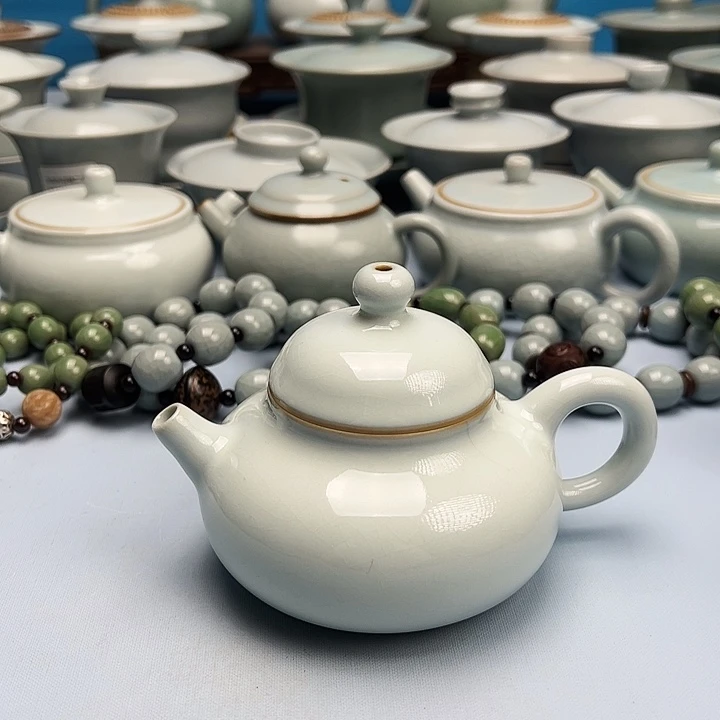 杯二级品月白釉融天壶原矿原釉原产地