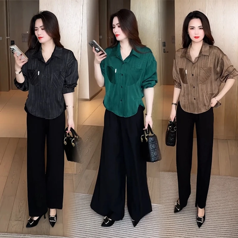 春秋穿搭衬衫休闲时尚洋气气质显瘦减龄女神长袖上衣宽松韩版