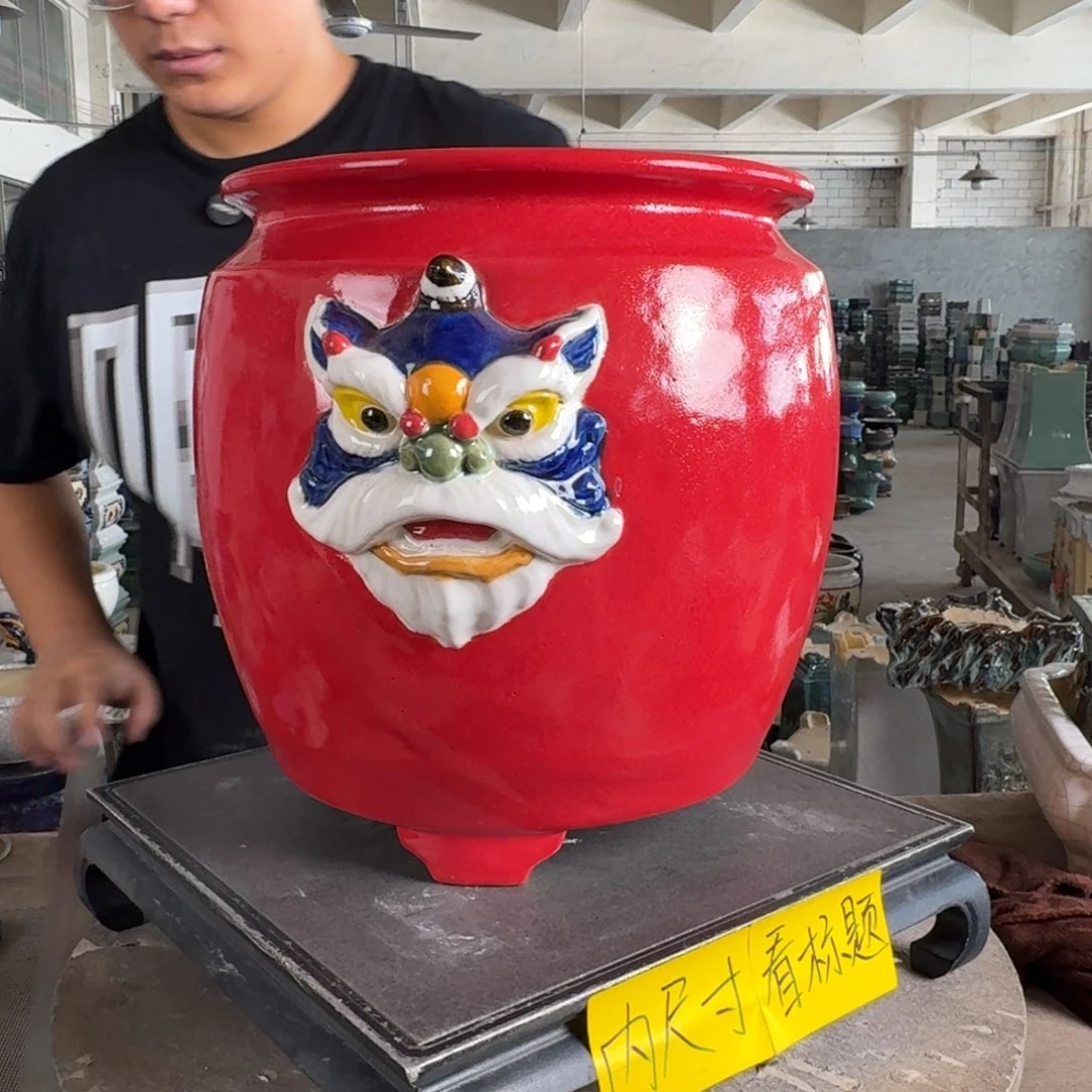 。一风堂石湾花盆 气孔泥点 内21*25