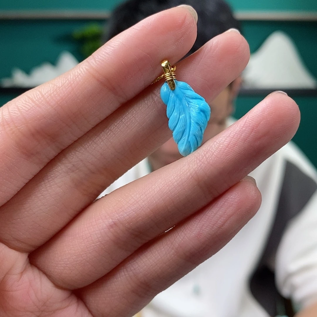 绿松石18K金镶嵌珠宝奇石