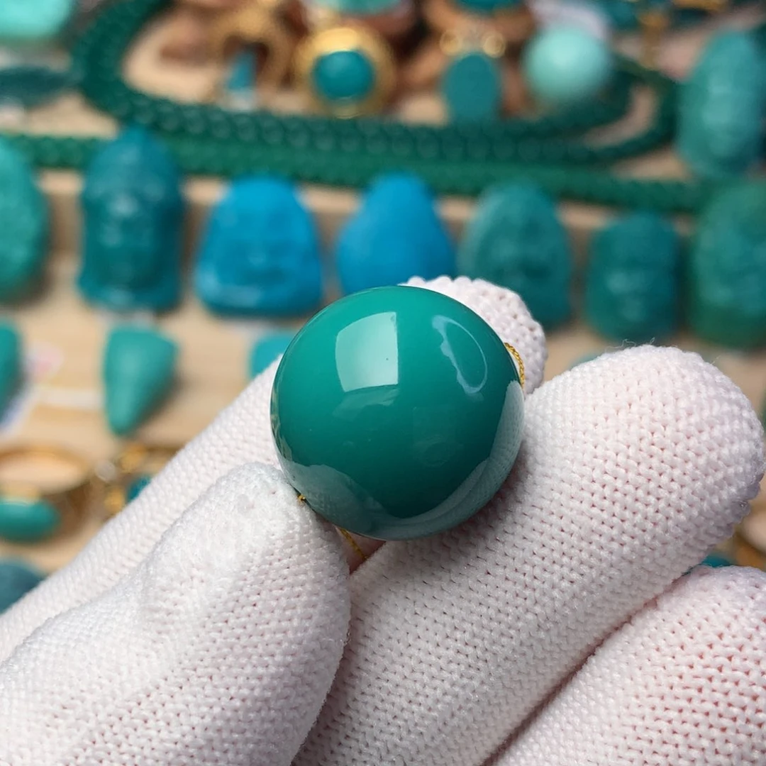 未镶嵌绿松石珠宝奇石17.8m m