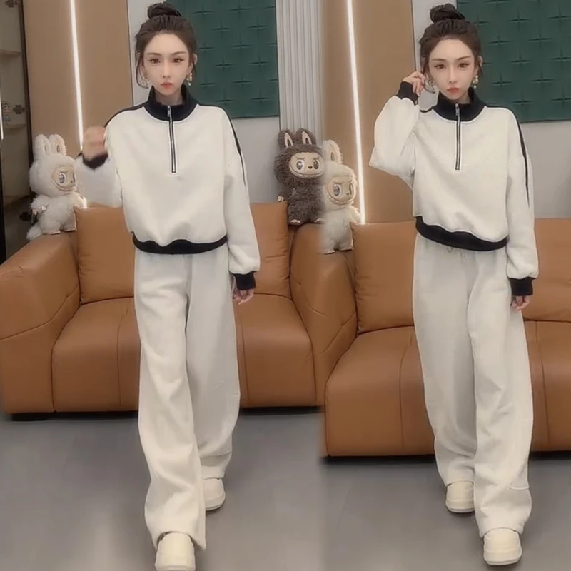 2025秋季新款时尚显瘦气质网红高档套装女高级百搭宽松大码两件套