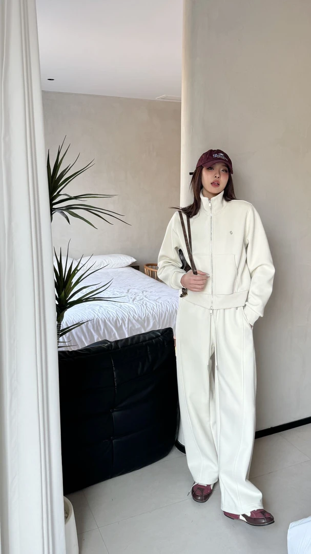 【FM瑜伽风立领外套】高克重棉大牌同款金属标外套2154