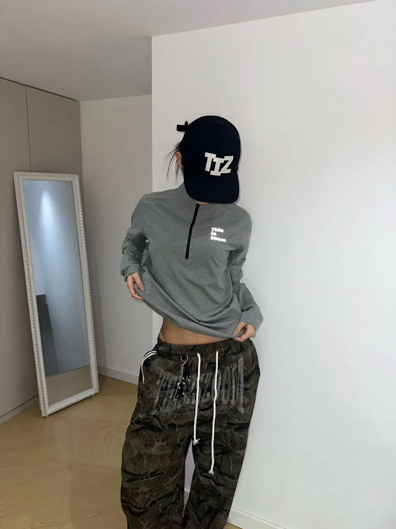 Thisiszoom运动风半拉链反光印花速干衣男女同款